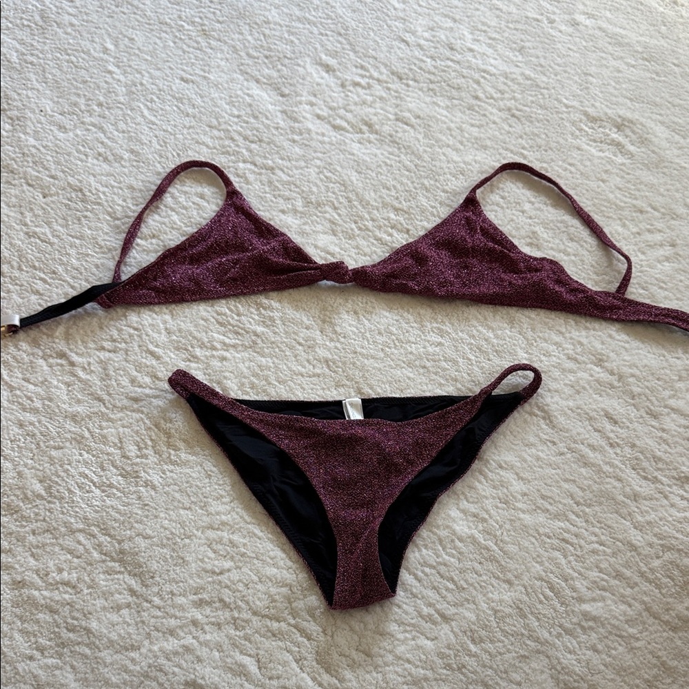 Caroline Constas Rich Burgundy Bikini Set